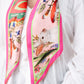 Leah Floral Neck Scarf In Red Mix