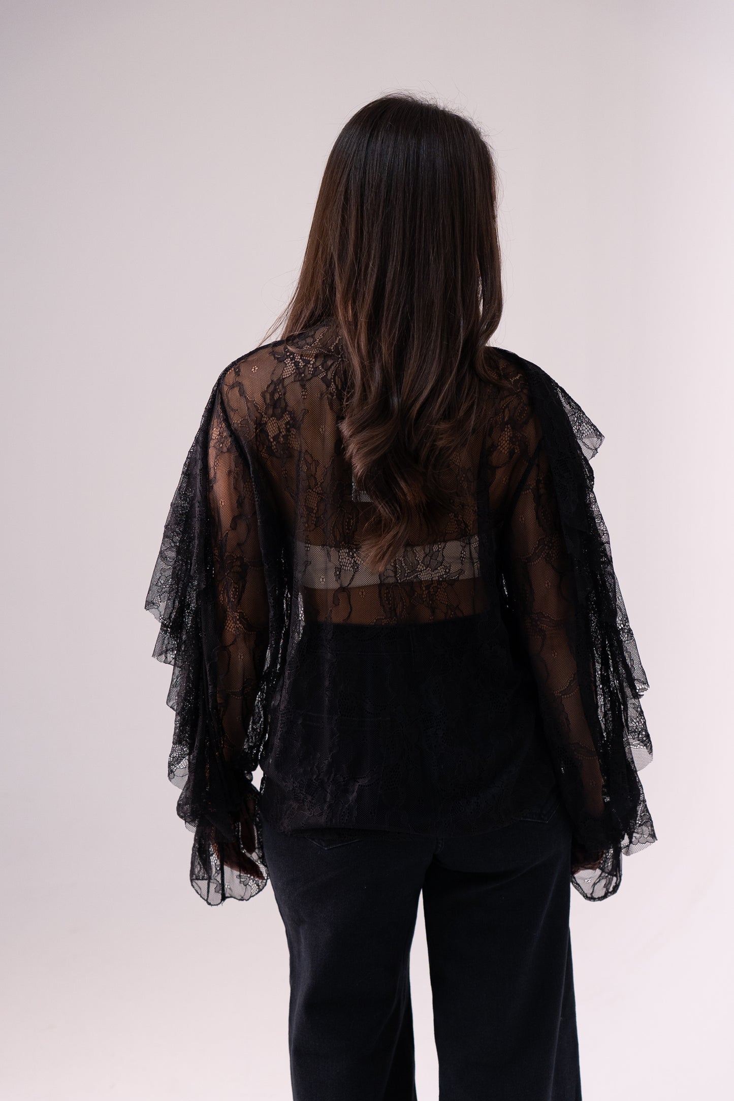 Leah Lace Blouse In Black