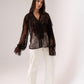 Leah Lace Blouse In Chocolate