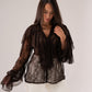 Leah Lace Blouse In Chocolate