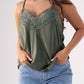Leah Lace Trim Cami In Khaki