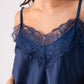 Leah Lace Trim Cami In Navy