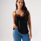Leah Lace Trim Cami In Black