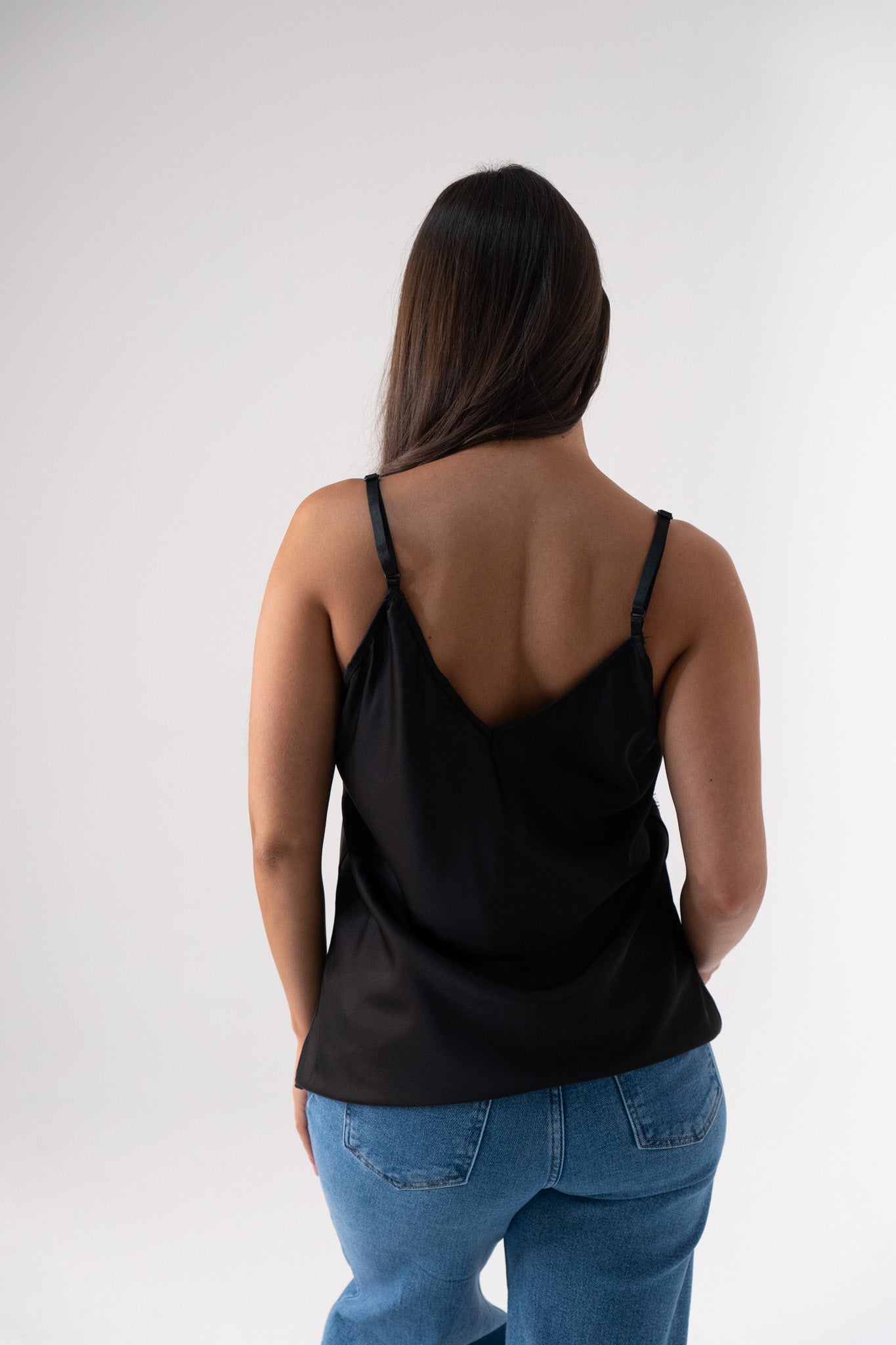 Leah Lace Trim Cami In Black