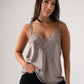 Leah Lace Trim Cami In Bronze