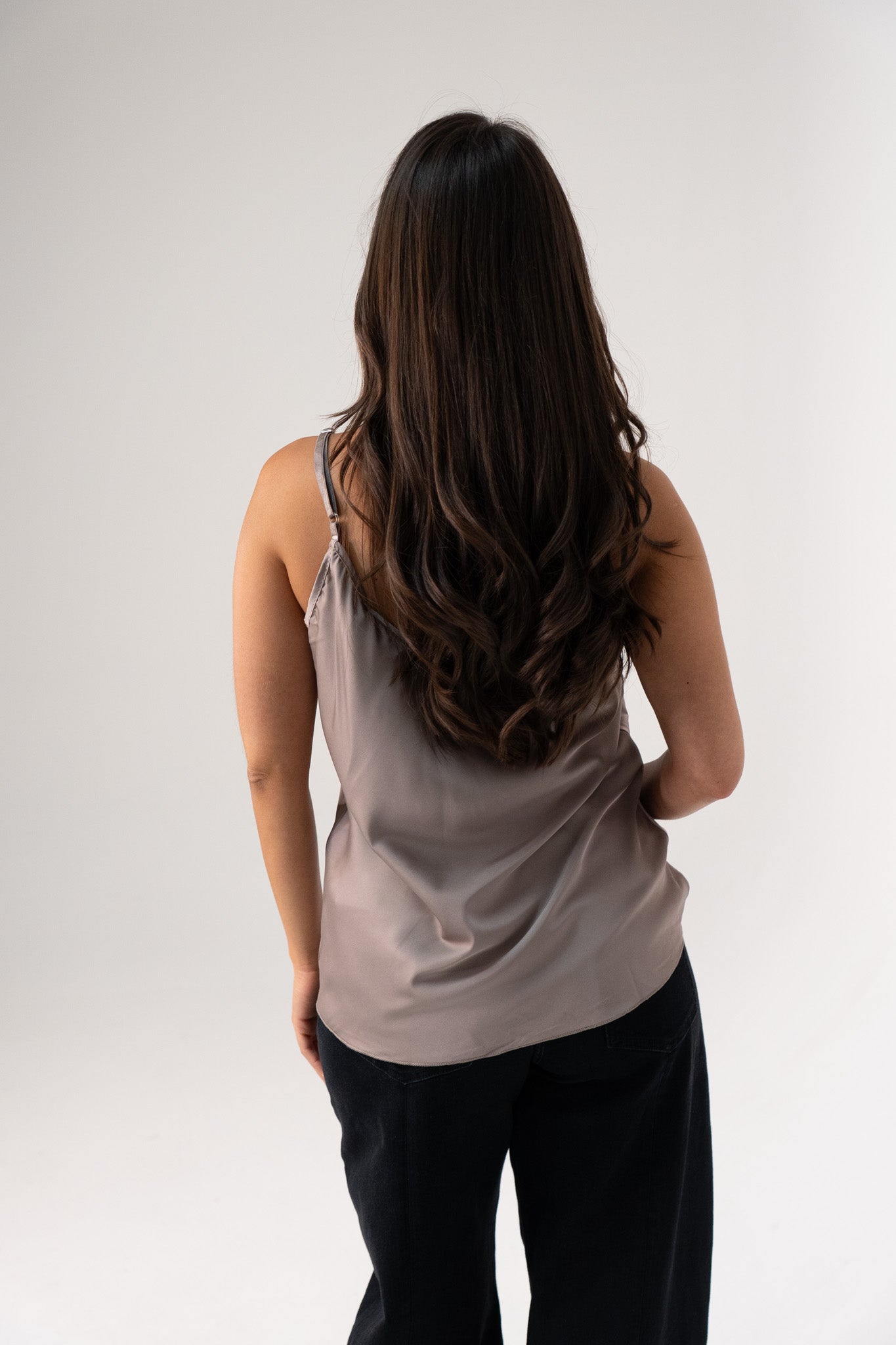 Leah Lace Trim Cami In Bronze