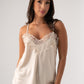 Leah Lace Trim Cami In Champagne