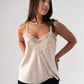 Leah Lace Trim Cami In Champagne