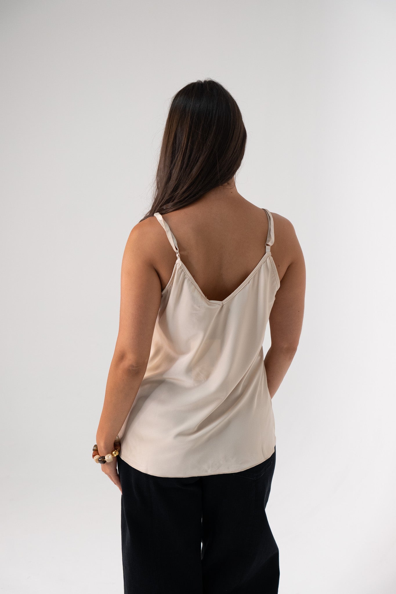 Leah Lace Trim Cami In Champagne