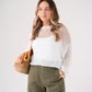 Leah Open Knit Jumper In White