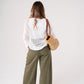 Leah Open Knit Jumper In White