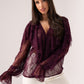 Leah Lace Blouse In Bordeaux