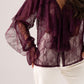 Leah Lace Blouse In Bordeaux