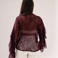 Leah Lace Blouse In Bordeaux