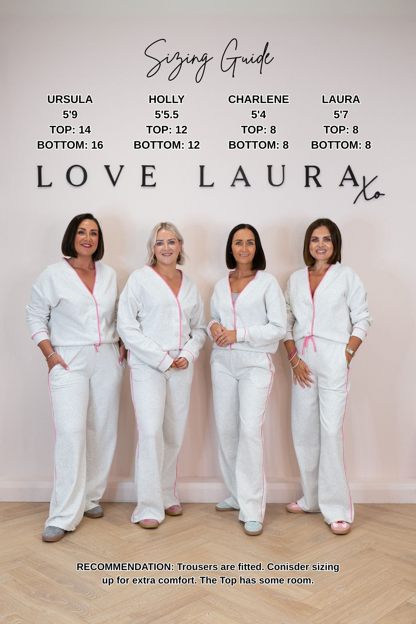 Love Laura Pink Trim Trousers In Grey