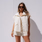 Lila Sleeveless Jacket In Cream