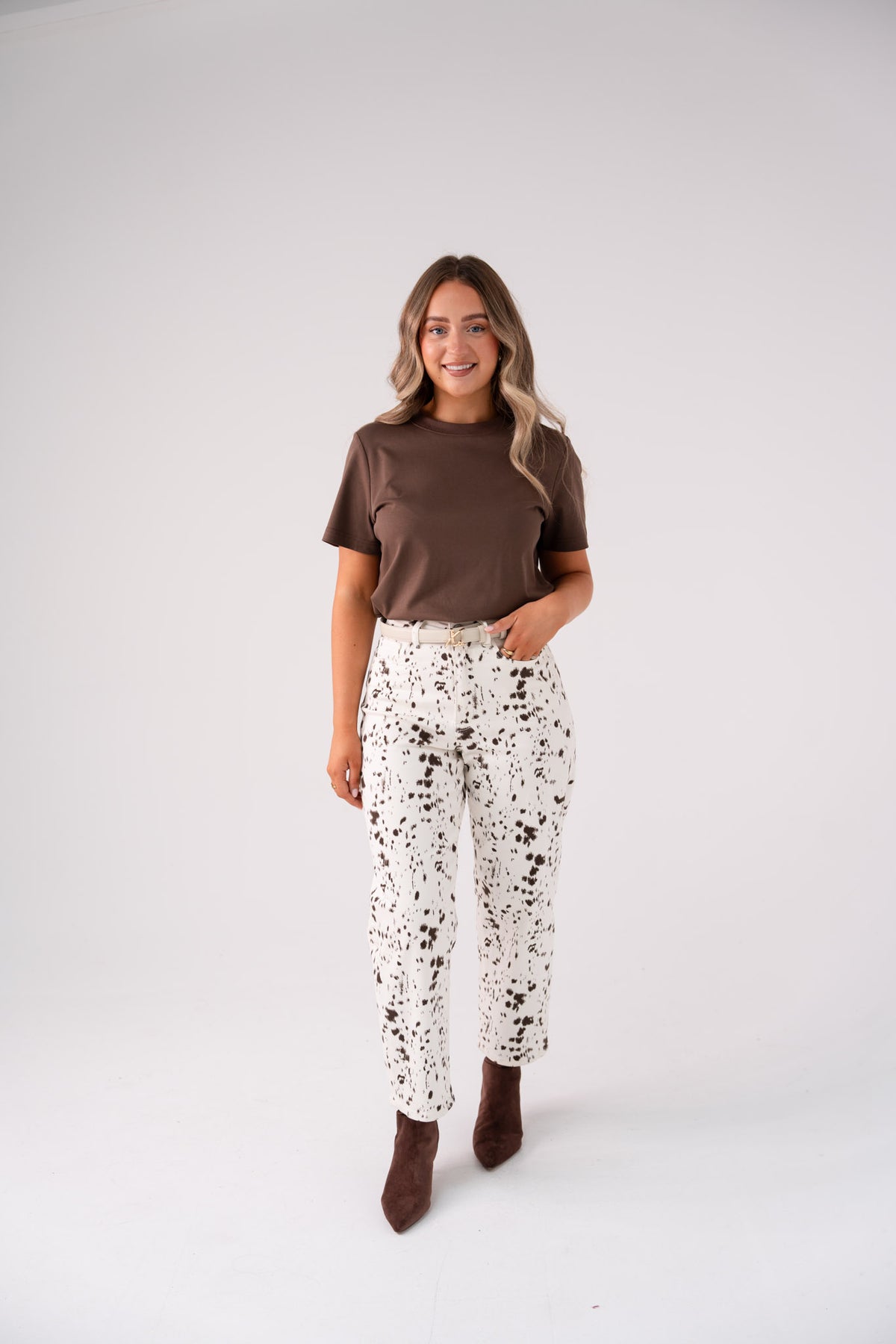 Love Laura Leopard Jeans In White