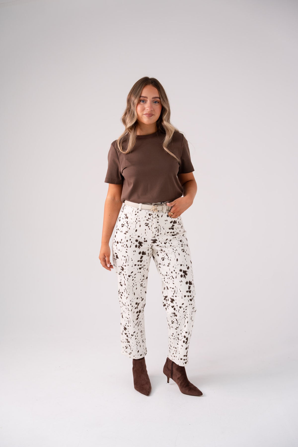 Love Laura Leopard Jeans In White
