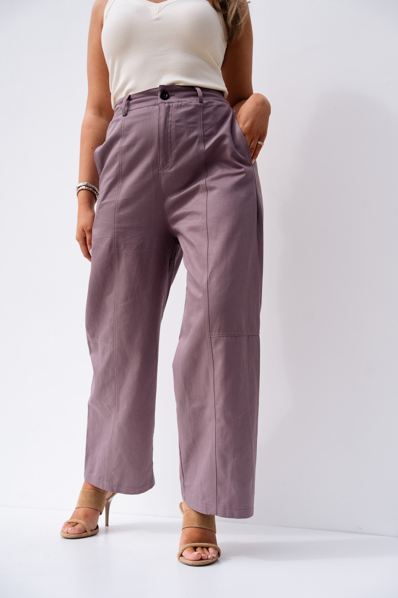 Love Laura Summer Trousers In Mauve