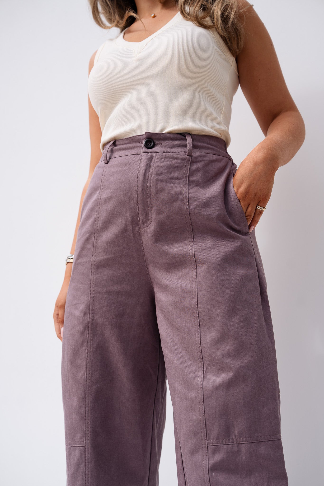 Love Laura Summer Trousers In Mauve