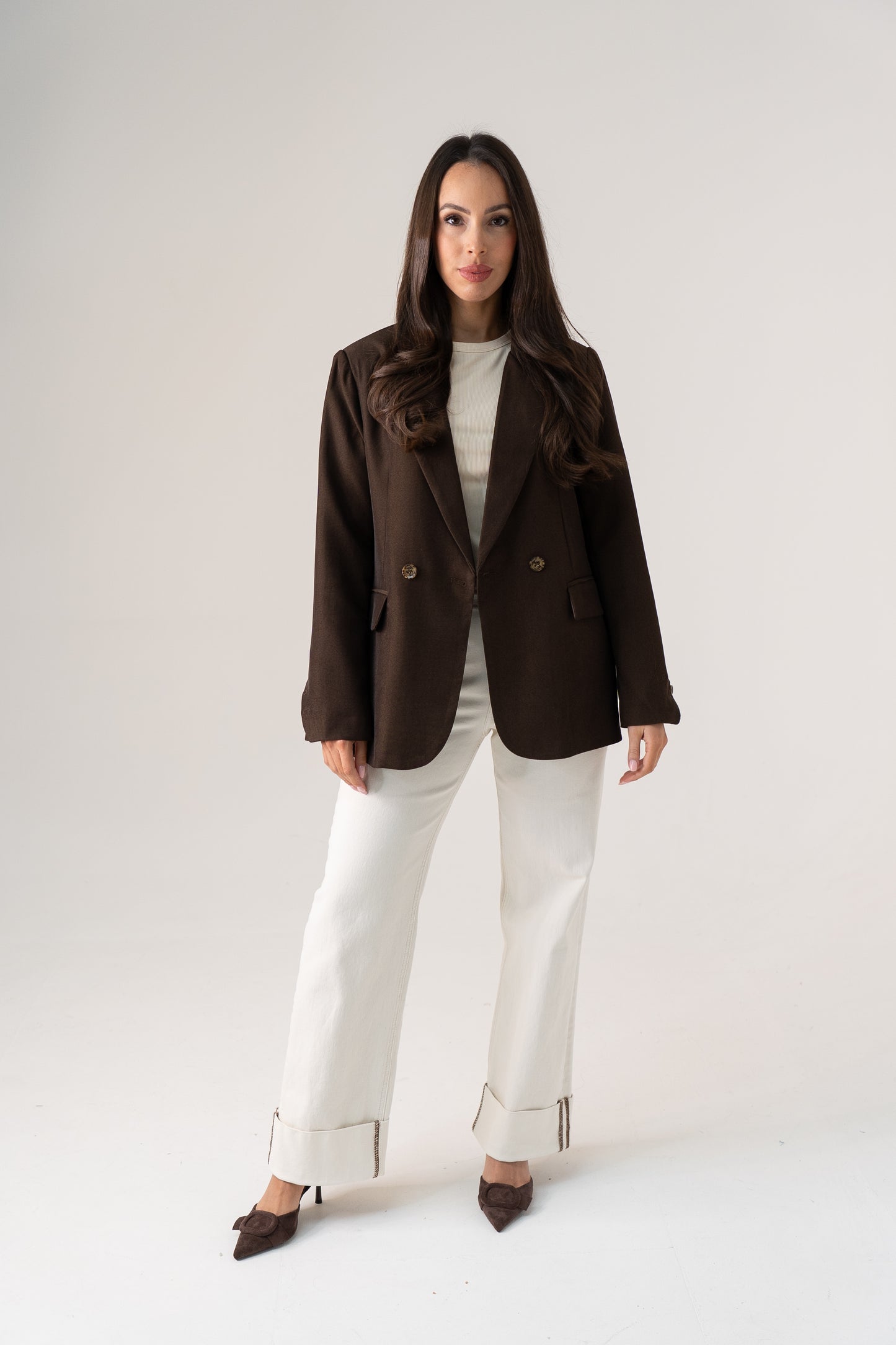 Love Laura Blazer In Brown