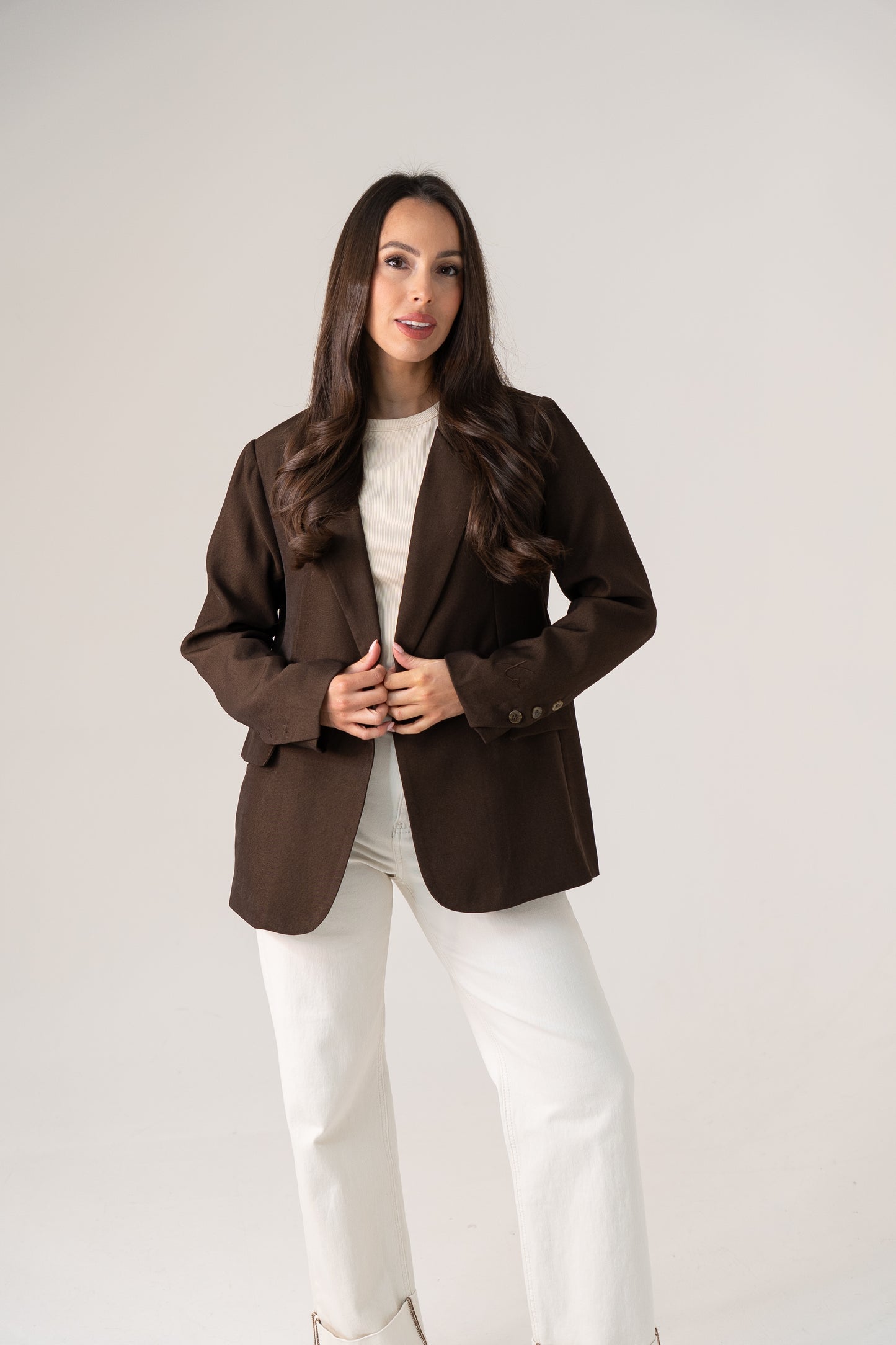 Love Laura Blazer In Brown