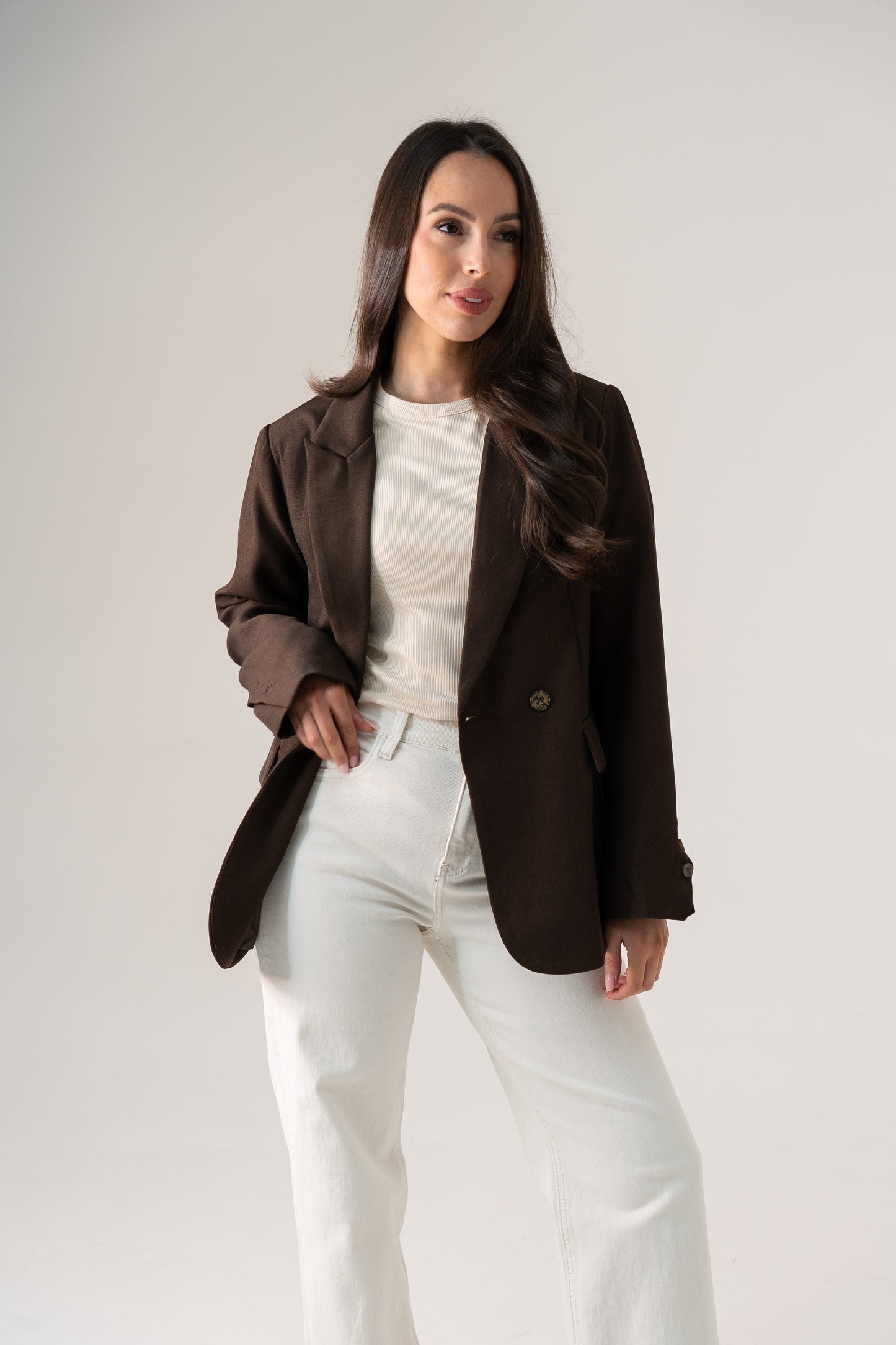 Love Laura Blazer In Brown