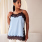 Love Laura Contrast Lace Trim Cami In Blue