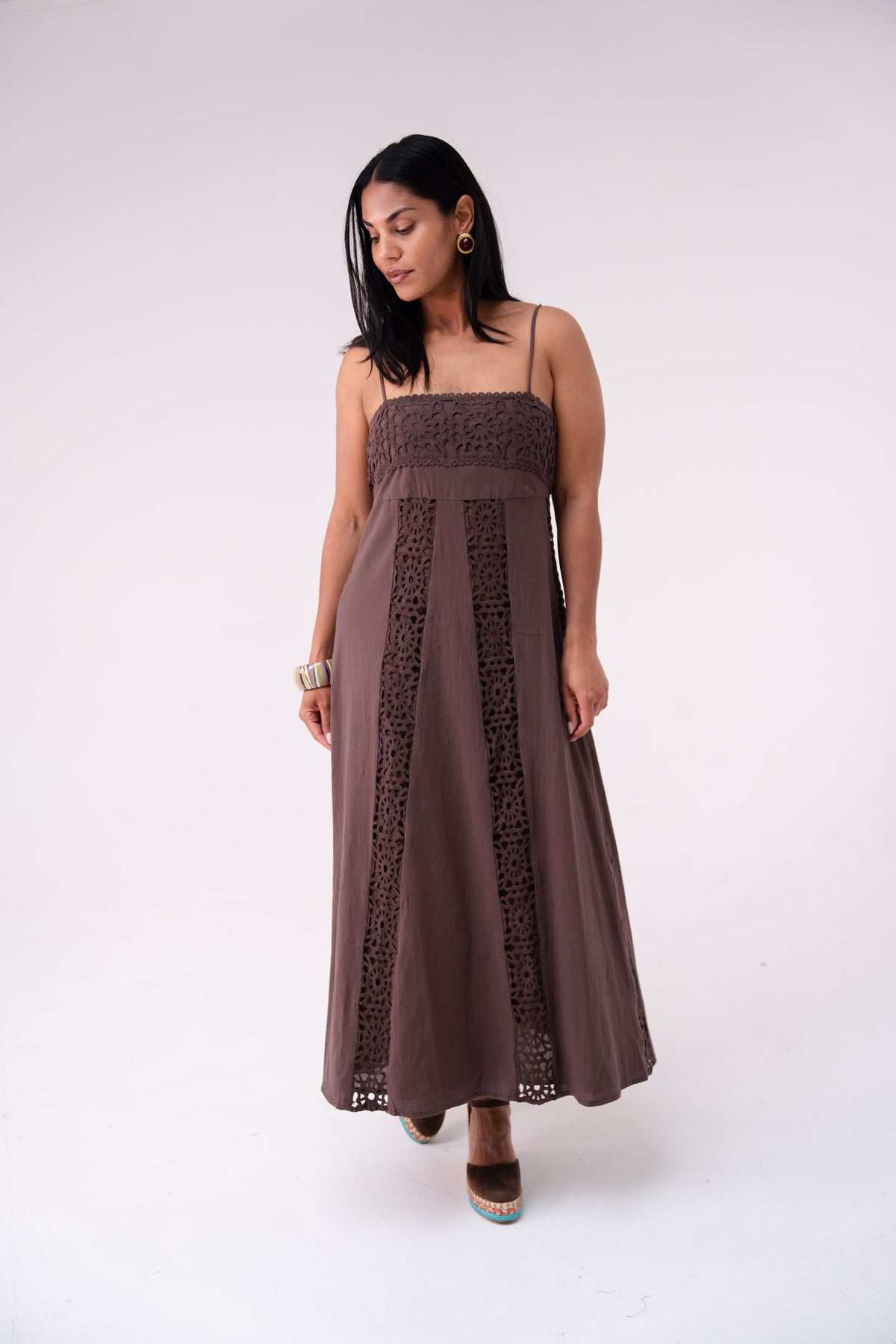 Love Laura Crochet Maxi Dress In Chocolate The Walk in Wardrobe Love Laura Crochet Maxi Dress In Chocolate The Walk in Wardrobe
