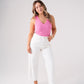 Love Laura V-Neck Vest Top In Pink