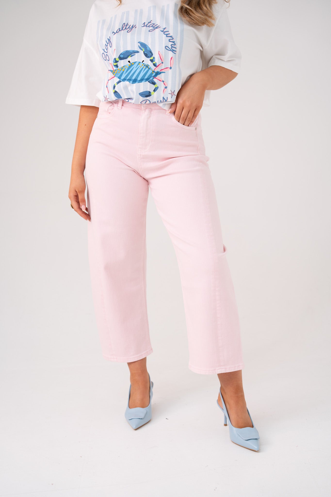 Love Laura Carrot Barrell Jeans In Pink