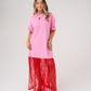 Love Laura Contrast T-Shirt Dress In Pink