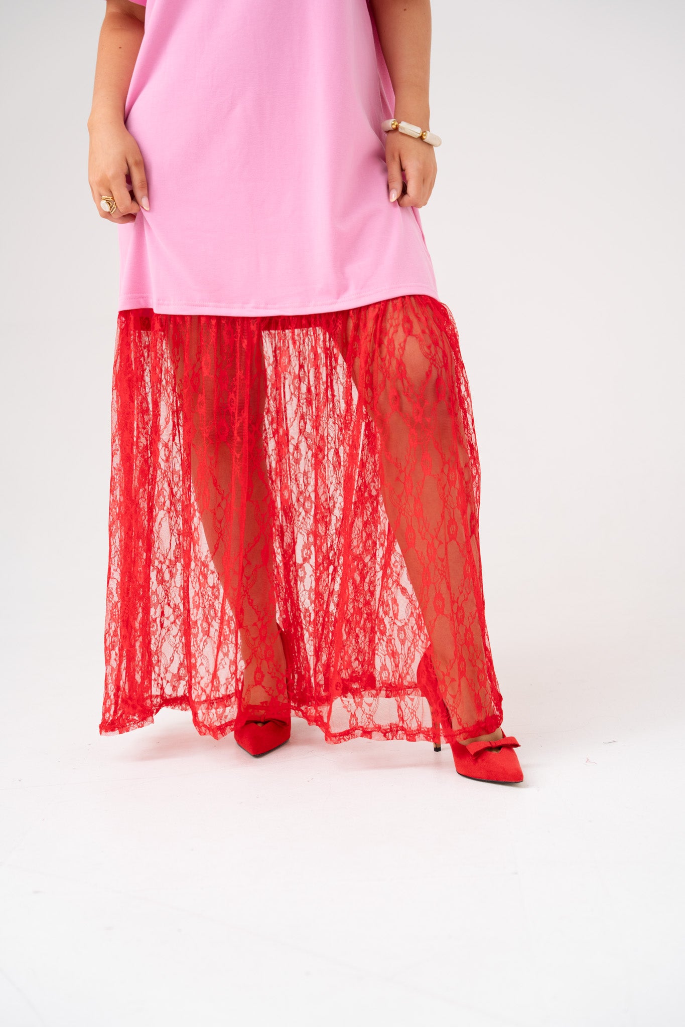 Love Laura Contrast T-Shirt Dress In Pink