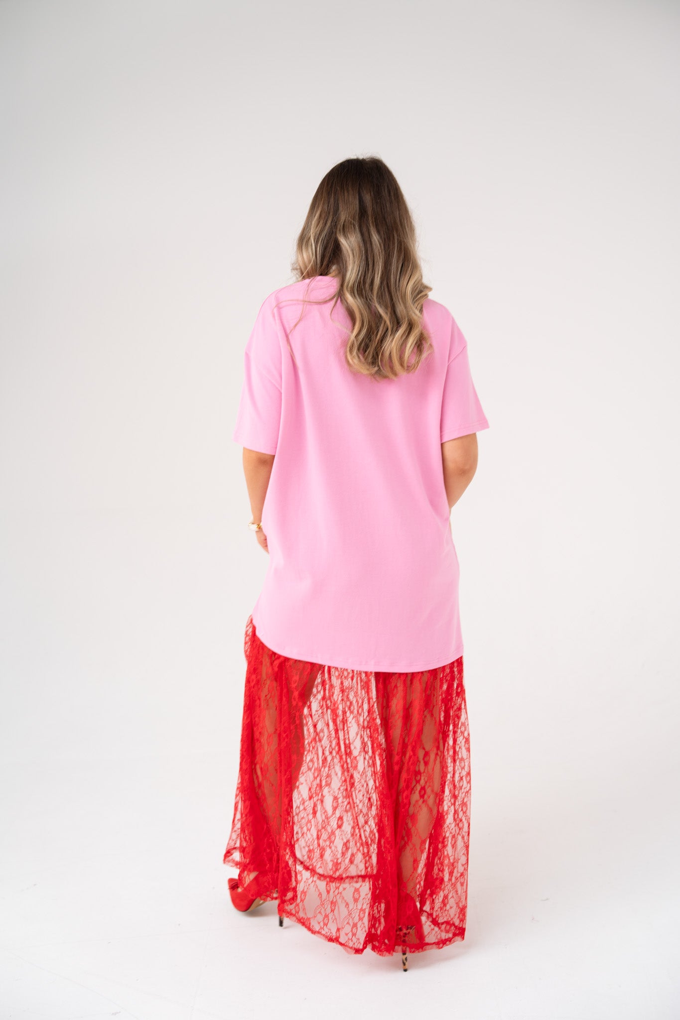 Love Laura Contrast T-Shirt Dress In Pink