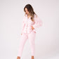 Love Laura Peplum Denim Top In Pink