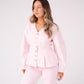 Love Laura Peplum Denim Top In Pink