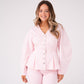 Love Laura Peplum Denim Top In Pink