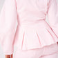 Love Laura Peplum Denim Top In Pink