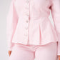 Love Laura Peplum Denim Top In Pink