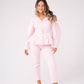 Love Laura Peplum Denim Top In Pink