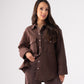 Love Laura Denim Shacket In Chocolate
