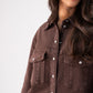 Love Laura Denim Shacket In Chocolate