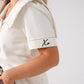 Love Laura Statement Collar Top In Cream