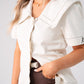 Love Laura Statement Collar Top In Cream