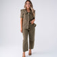 Love Laura Statement Collar Top In Olive