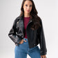 Love Laura Faux Leather Jacket In Black