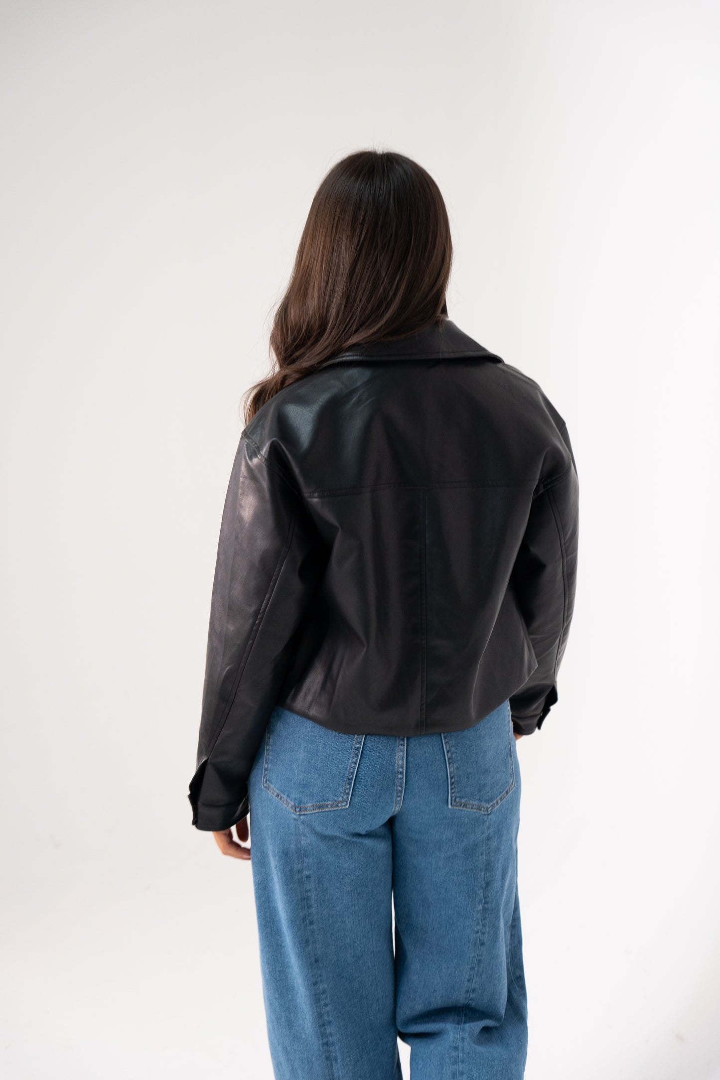 Love Laura Faux Leather Jacket In Black