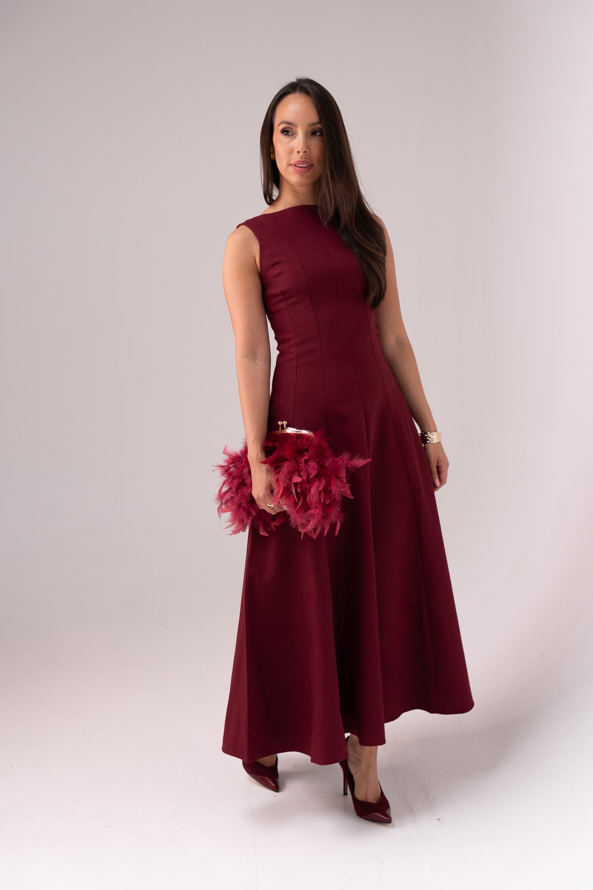 Love Laura Forever Dress In Burgundy