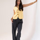 Love Laura Linen Waistcoat In Lemon