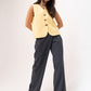 Love Laura Linen Waistcoat In Lemon